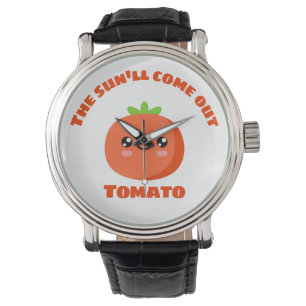 Die Sonne kommt aus Tomate Armbanduhr