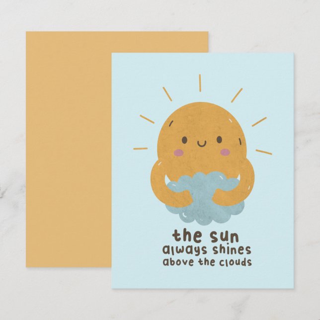 Die Sonne scheint immer über den Wolken Mitteilungskarte (Vorne/Hinten)