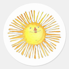 Die Sonne scheint -  Runder Aufkleber