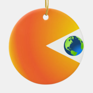 Die Sonne schluckt die Erde Keramik Ornament