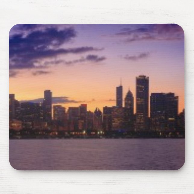 Die Sonne-Sets über dem Chicagoskyline Mousepad (Vorne)