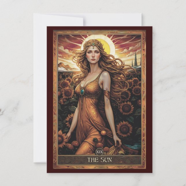 Die Sonne (Sol) Tarot Kunst Flache Dankeskarten Dankeskarte (Vorderseite)