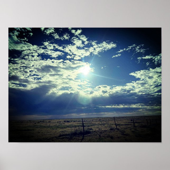 Die Sonne über der Prärie  Poster (Vorne)