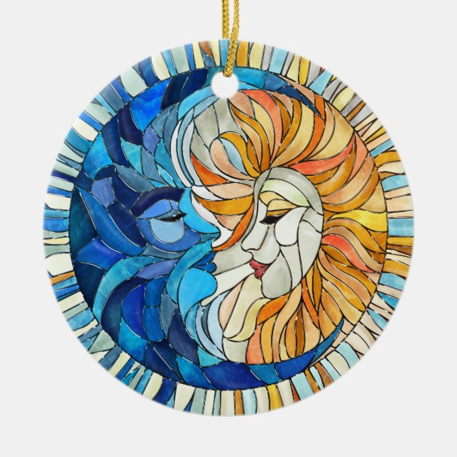 Die Sonne und der Mond Keramik Ornament (Vorne)
