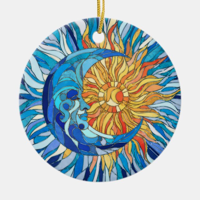 Die Sonne und der Mond Keramik Ornament (Vorne)