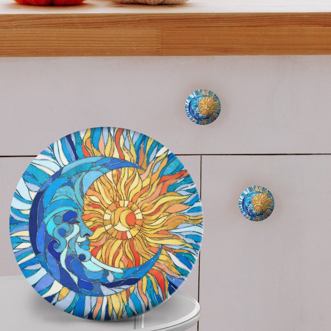 Die Sonne und der Mond Keramikknauf (Von Creator hochgeladen)