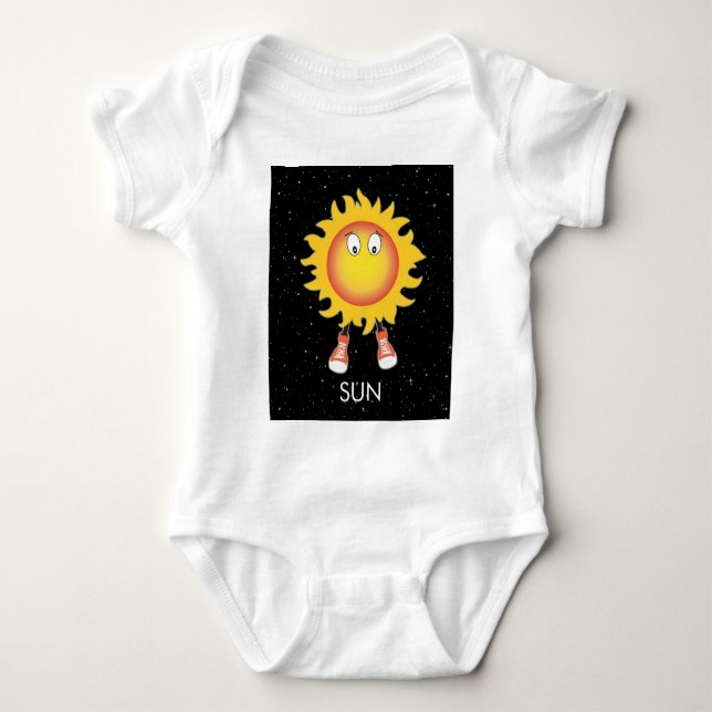 Die Sonne und die Sterne im Weltraum Baby Strampler (Vorderseite)