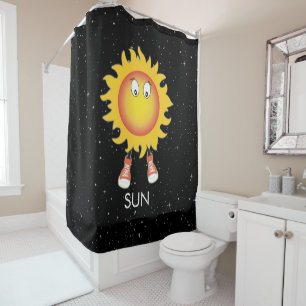 Die Sonne und die Sterne im Weltraum Duschvorhang