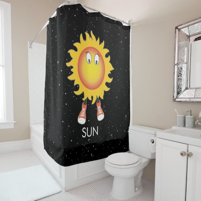 Die Sonne und die Sterne im Weltraum Duschvorhang (Beispiel)