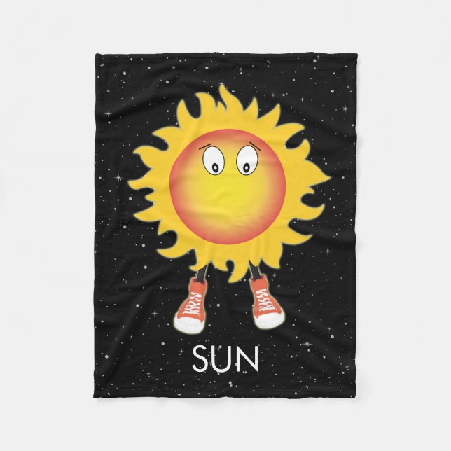 Die Sonne und die Sterne im Weltraum Fleecedecke (Vorderseite)