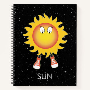 Die Sonne und die Sterne im Weltraum Notizbuch