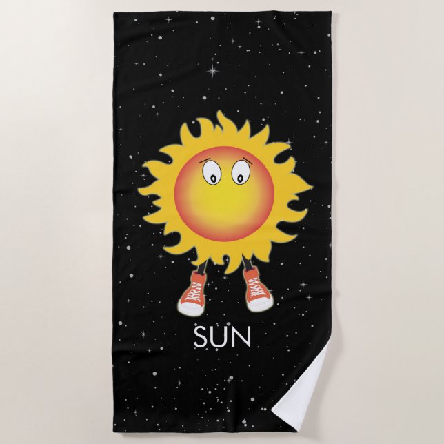 Die Sonne und die Sterne im Weltraum Strandtuch (Vorderseite)