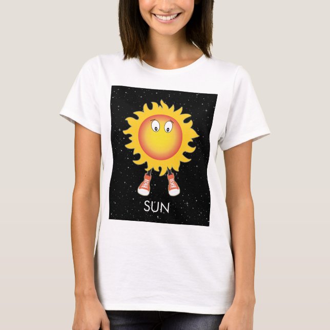 Die Sonne und die Sterne im Weltraum T-Shirt (Vorderseite)