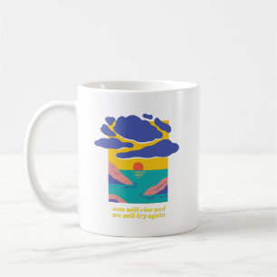 Die Sonne wird aufgehen - Retro-Minimalist Sonnenu Kaffeetasse