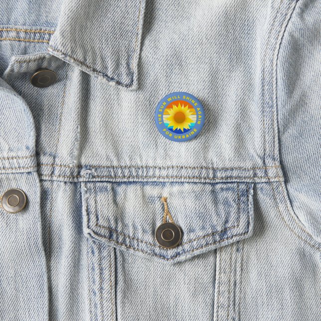 Die Sonne wird wieder für die Ukraine Sonnenblume  Button (Beispiel)