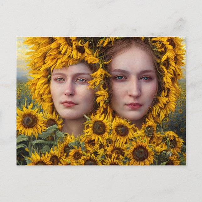 Die Sonnenblumen Postkarte (Vorderseite)