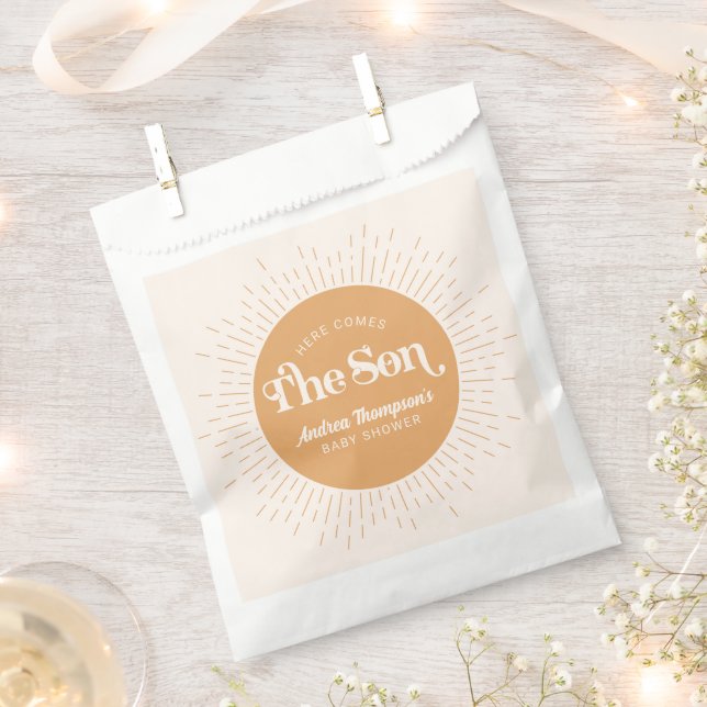 Die Sonnenschein-Dusche kommt von Son Boy Bay Geschenktütchen (Ausgeschnitten)