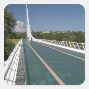 Die Sonnenuhrbrücke bei Turtle Bay Quadratischer Aufkleber