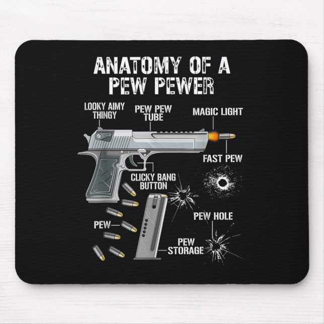 Die sonnige Anatomie einer Pew Pewer - Ammo Gun -  Mousepad (Vorne)