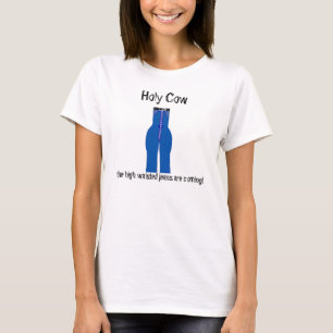 Die sonnige heilige Kuh Die hoch gewaisten Jeans k T-Shirt