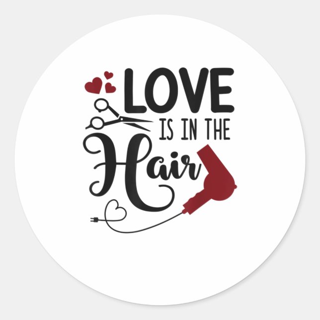 Die sonnige Liebe befindet sich im Friseur-Dresser Runder Aufkleber (Vorderseite)