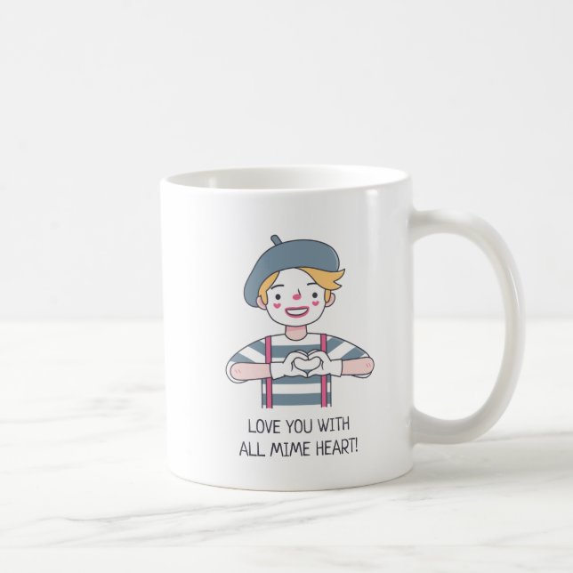 Die sonnige Liebe mit der ganzen Mime Heart Doodle Kaffeetasse (Rechts)