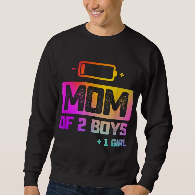 Die sonnige Mama von 2 Jungen 1 Mädchen mit niedri Sweatshirt (Vorderseite)