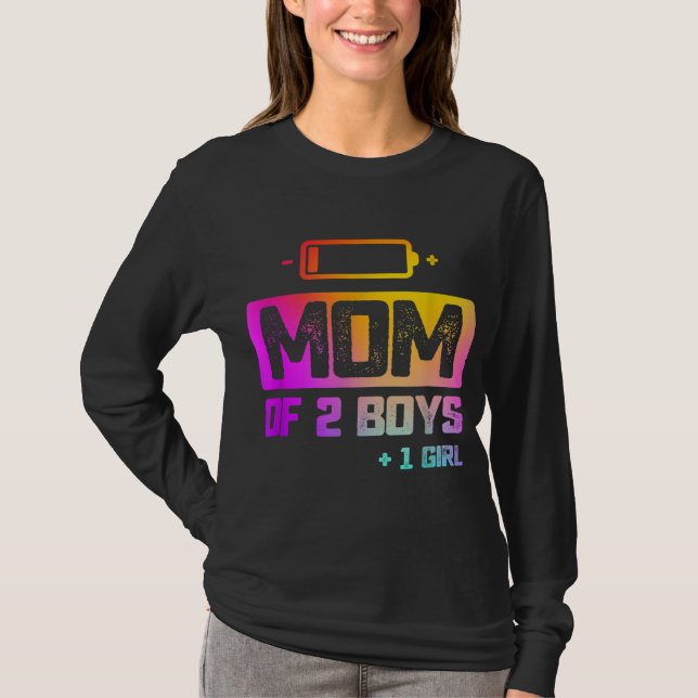 Die sonnige Mama von 2 Jungen 1 Mädchen mit niedri T-Shirt (Vorderseite)