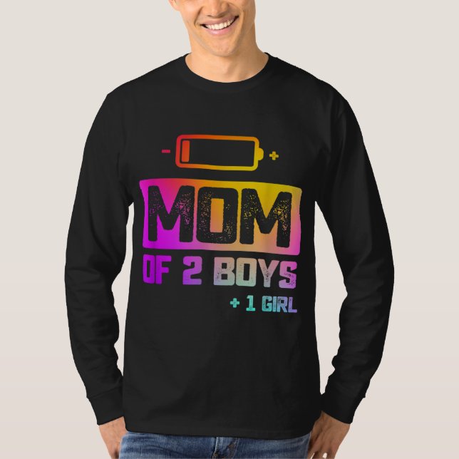 Die sonnige Mama von 2 Jungen 1 Mädchen mit niedri T-Shirt (Vorderseite)