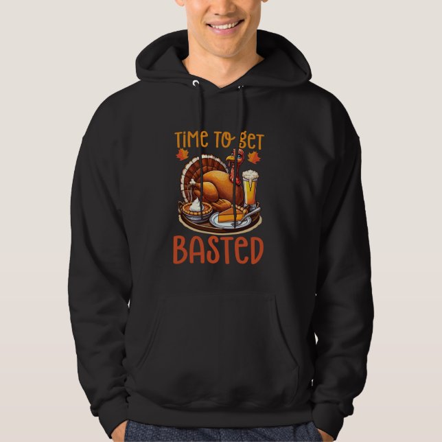 Die sonnige Zeit, um Bastes Türkei Beer Fall Thank Hoodie (Vorderseite)