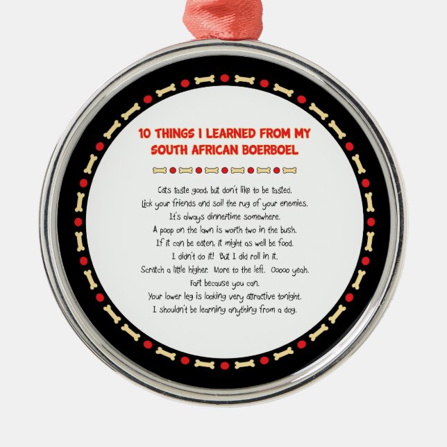 Die sonnigen Dinge, die ich aus Südafrika gelernt  Ornament Aus Metall (Vorne)