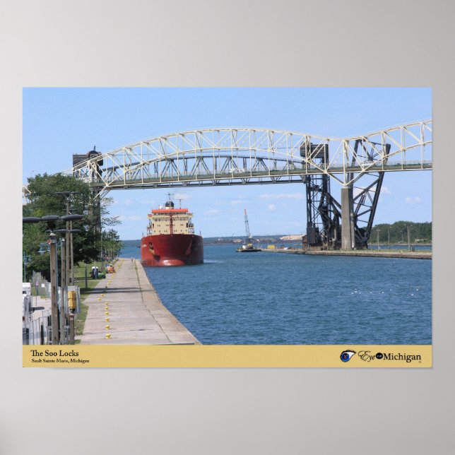 Die Soo-Locks - Sault Ste. Marie, Michigan Poster (Vorne)