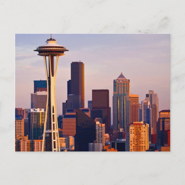 Die Space Needle ist ein Turm in Seattle Postkarte (Vorderseite)