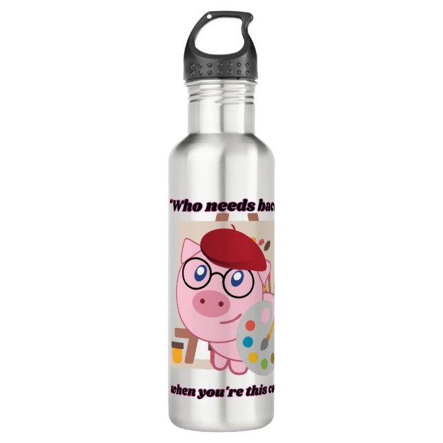 die Speckschweine-Zitat benötigen Edelstahlflasche (Vorderseite)