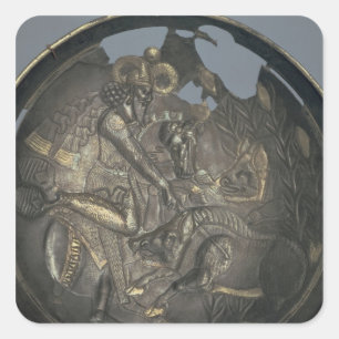 Die Speisekarte ist mit einer Szene von Prinz Vara Quadratischer Aufkleber