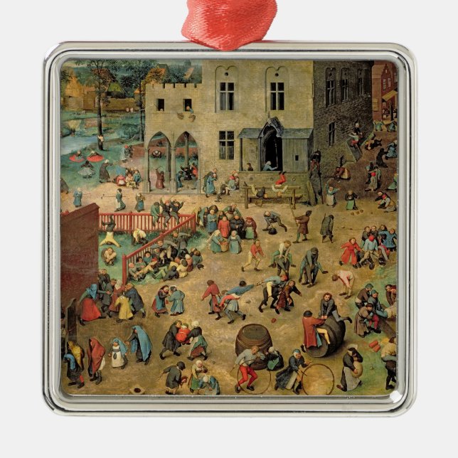 Die Spiele der Kinder, 1560 Silbernes Ornament (Vorne)
