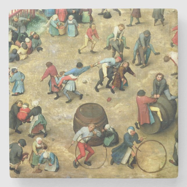 Die Spiele der Kinder: Detail der Unterseite Steinuntersetzer (Vorderseite)