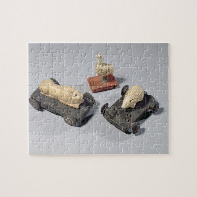 Die Spielwaren der Kinder: ein Igel, ein Löwe und (Horizontal)