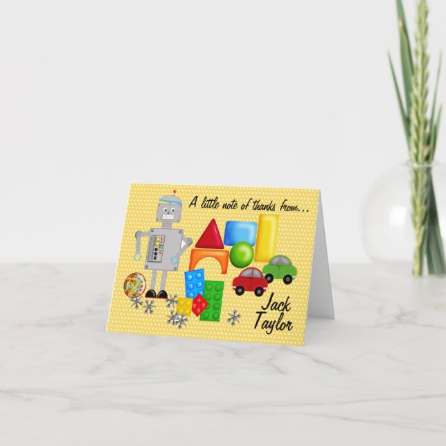 Die Spielwaren Notecards eines Jungen (Vorderseite)