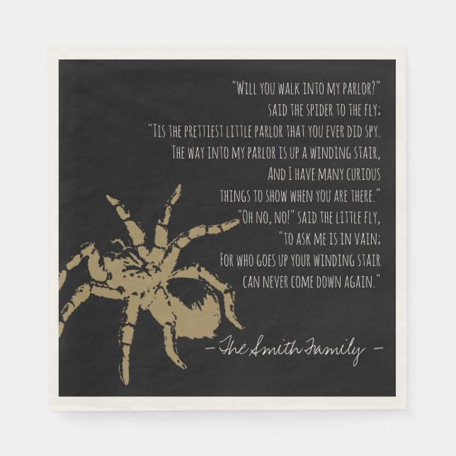 Die Spinne und das Fliegengedicht Serviette (Vorderseite)