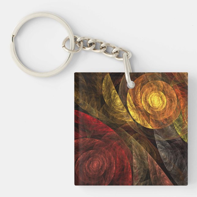Die Spirale der Leben-abstrakten Kunst Schlüsselanhänger (Vorderseite)