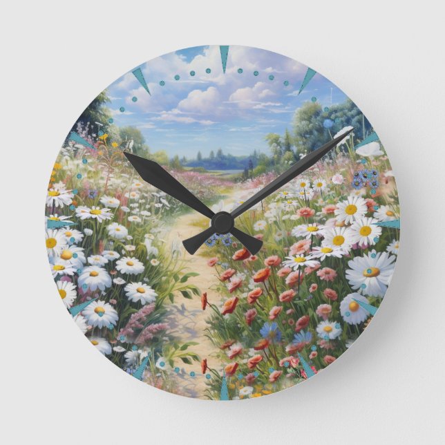 die Sprache der Blume Runde Wanduhr (Vorderseite)
