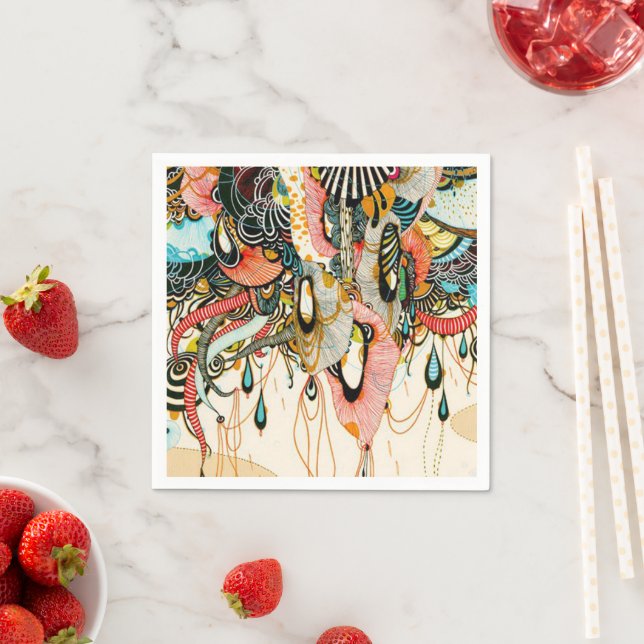 Die Sprache des Lichts - doodle Kunst Serviette (Beispiel)