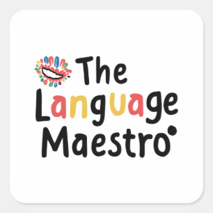 Die Sprache Maestro Quadratischer Aufkleber