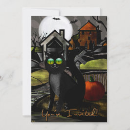 Die Spuk Hügel Folk Art HALLOWEEN Einladung