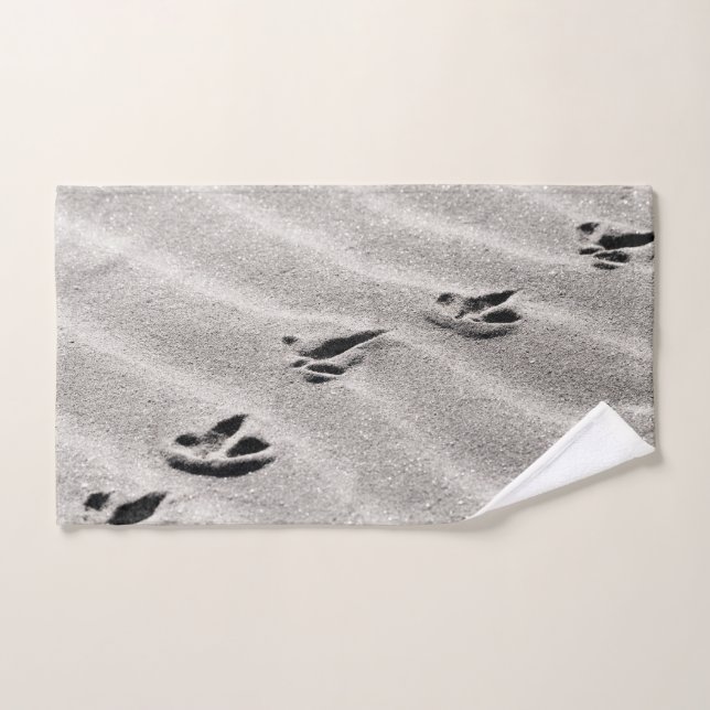 Die Spuren im Foto Sand Nature Handtuch (Handtuch)