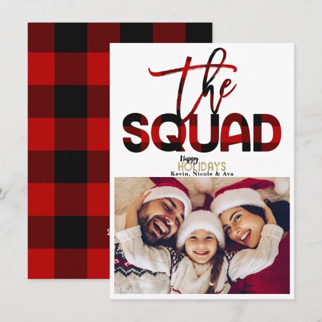 DIE SQUAD Family Weihnachtsfotokarte Einladung (Vorne/Hinten)