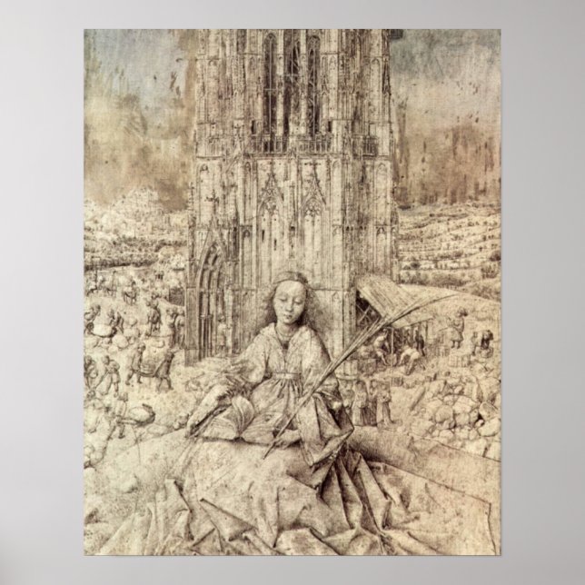 Die St. Barbara von Jan van Eyck Poster (Vorne)