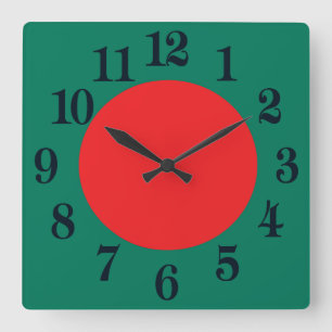 Die Staatsflagge von Bangladesch Quadratische Wanduhr