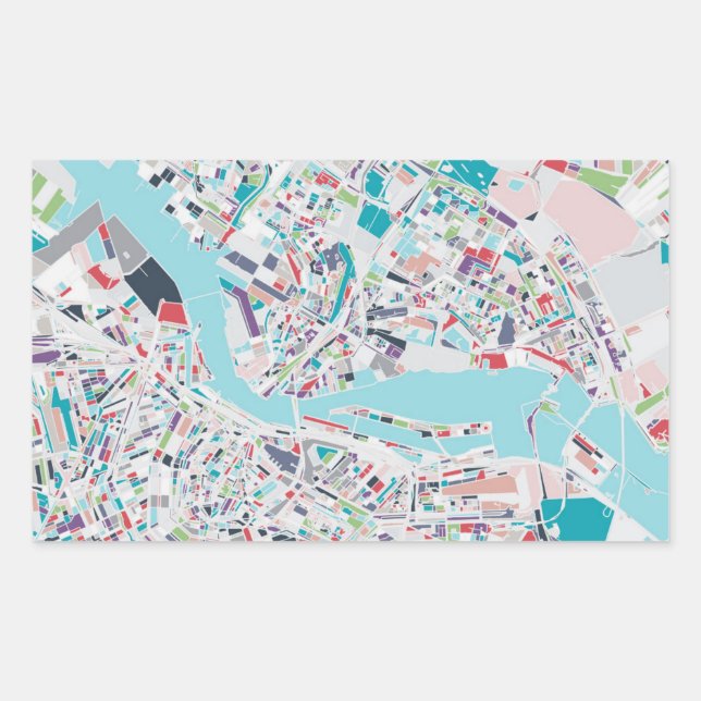 Die Stadt Amsterdam Rechteckiger Aufkleber (Vorderseite)